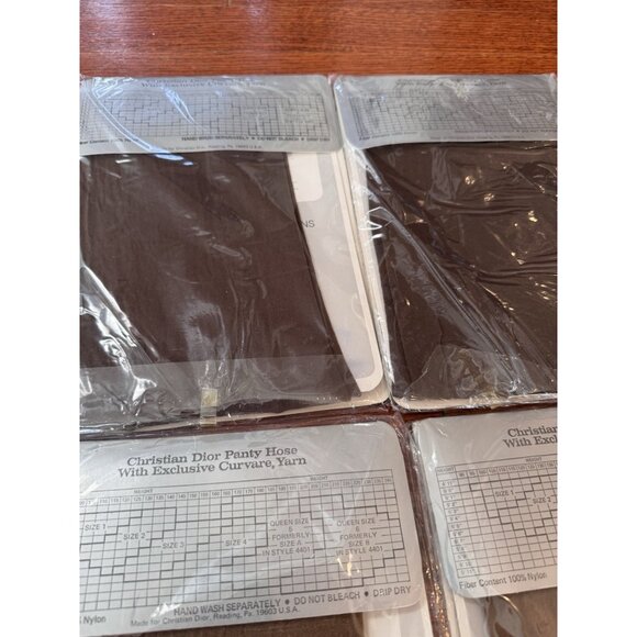 VTG NEW Christian Dior Pantyhose Lot of 7 Size 3 & 4 Brown Beige Black Navy - Picture 9 of 13